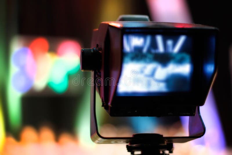 Video camera viewfinder - recording TV show