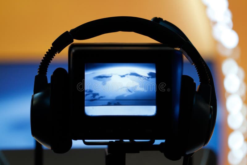 Video camera viewfinder - recording in TV studio - Talking To The Camera