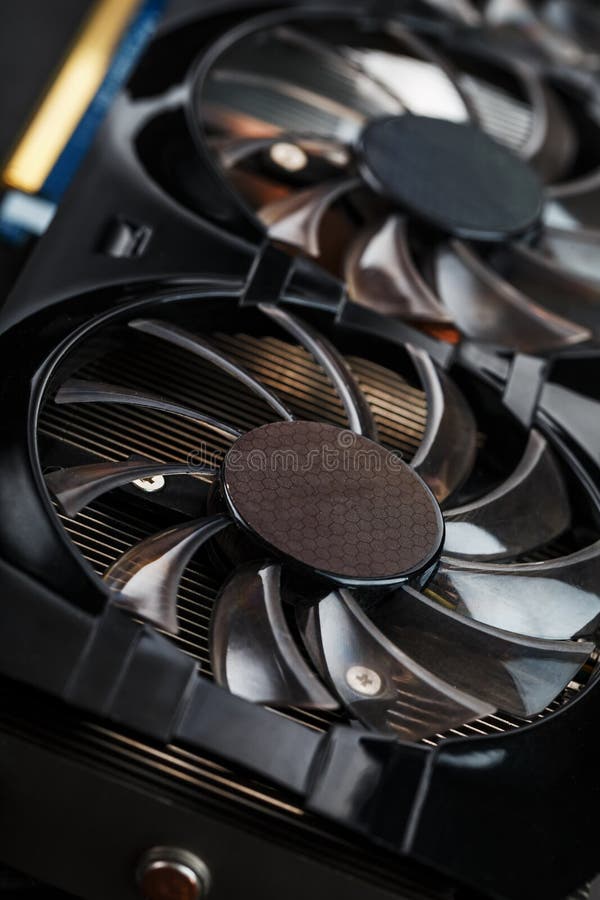 Video Card Cooling System Cooler Closeup, Selective Focus Stock Image
