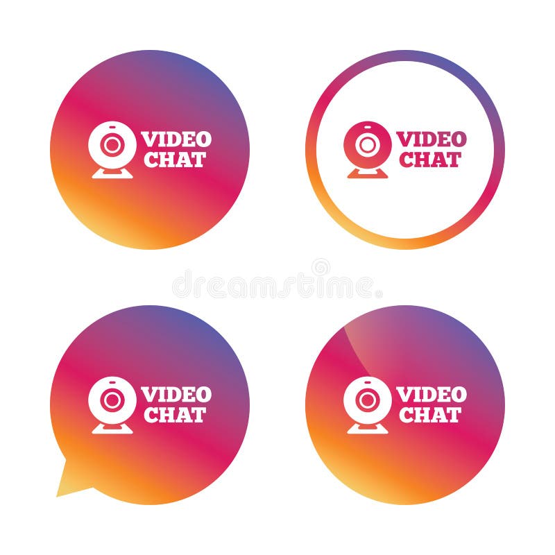 Video chat sign icon. Webcam video talk. stock illustration