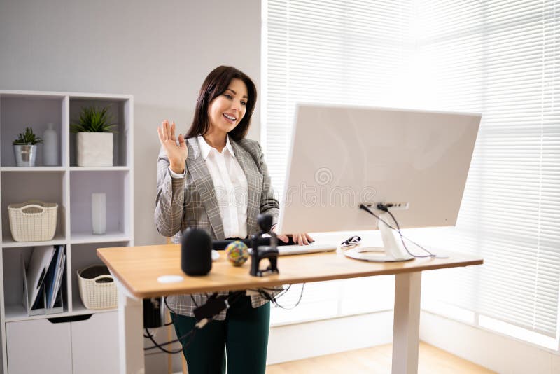 Video Conference Call stock image. Image of lady, education - 238326447