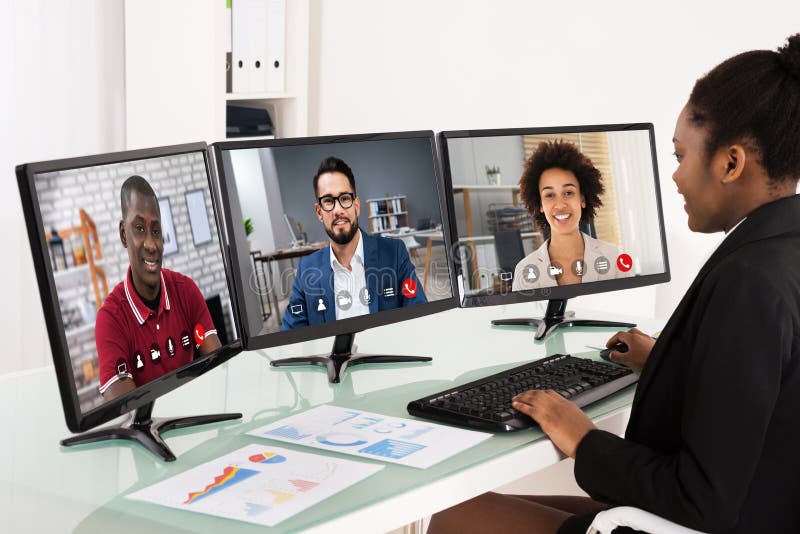 Video Conferencing Call Business Meeting Stock Photo - Image of calling
