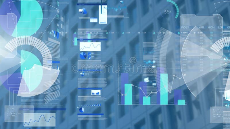 Video digital compozit pentru prelucrarea datelor statistice în contextul clădirilor înalte vector illustration