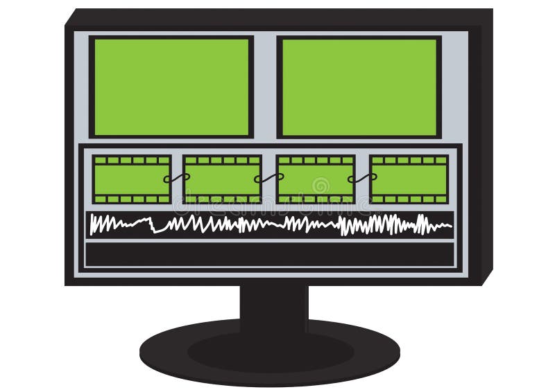 Video editing table royalty free illustration