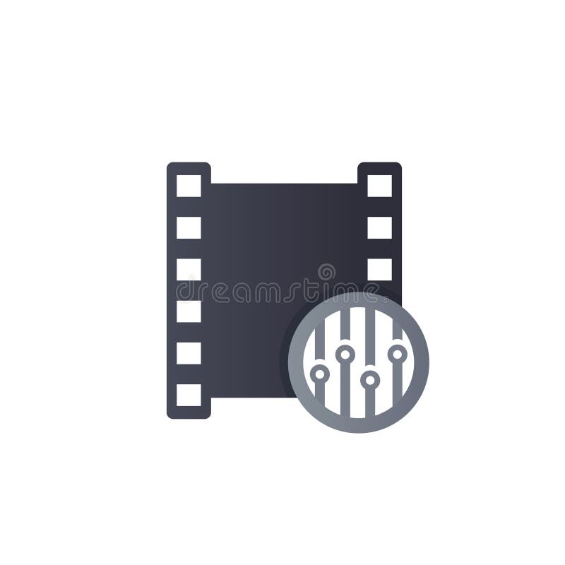 Video editing vector icon on white royalty free illustration