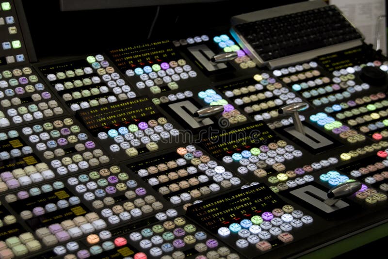 Audio mixer and video editing workstation. Computer editing stock images, royalty-free photos and pictures