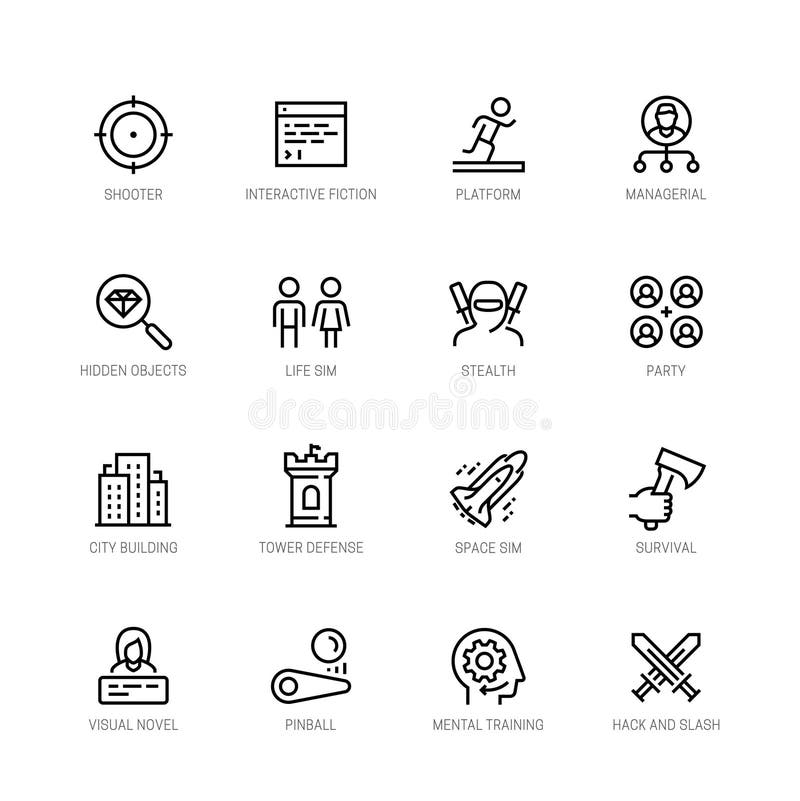 Video Game Genres Stock Illustrations 52 Video Game Genres Stock