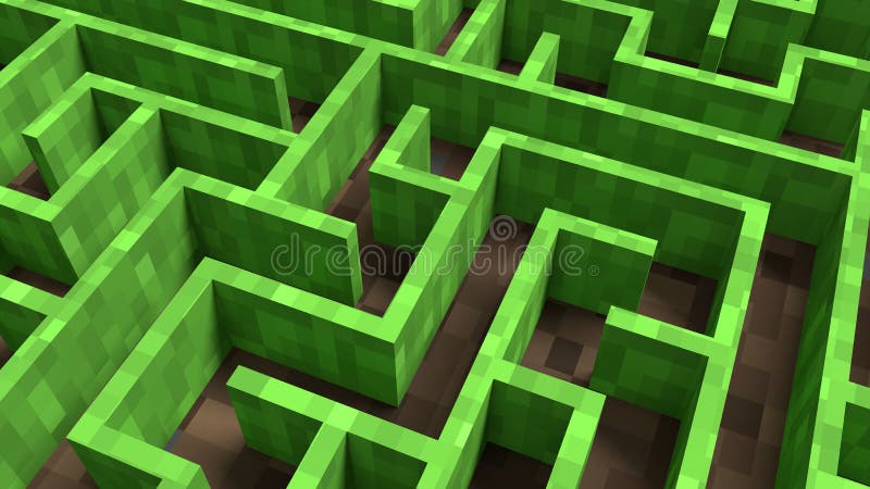 3D Abstract Cubes. Video Game Geometric Mosaic Waves Pattern. Construction  of Hills Landscape Using Brown and Green Grass Block Stock Photo - Image of  landscape, graphic: 215987034