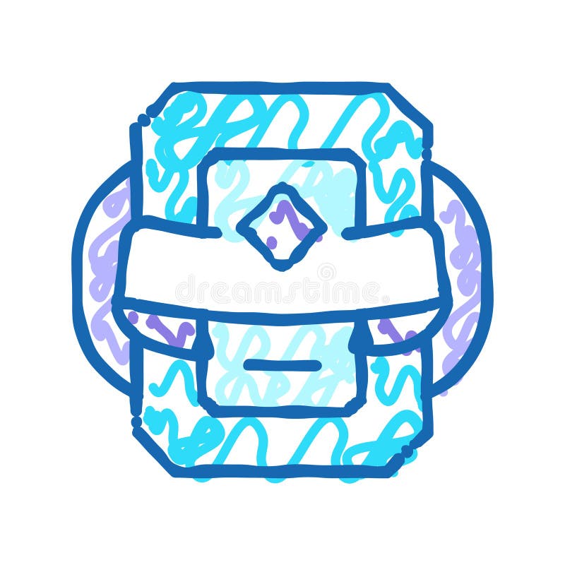 Video game level award icon doodle illustration royalty free illustration