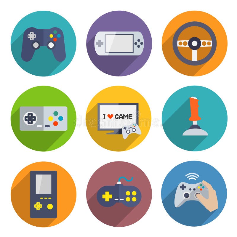 Video games icons set stock vector. Illustration of symbol - 47188335