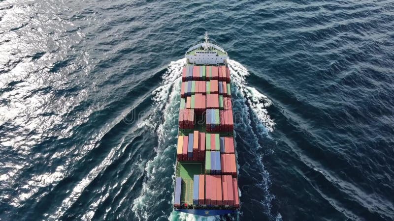 Global Trade in Motion: Majestic Cargo Ship Sailing in Open Sea for Business and Logistics Innovation, Generative AI vector illustration