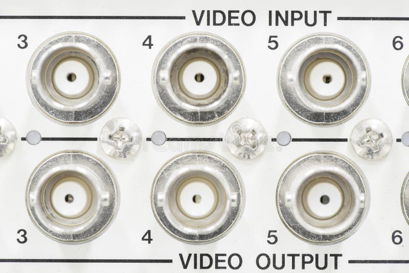 Video input and output plug connector. royalty free stock photos