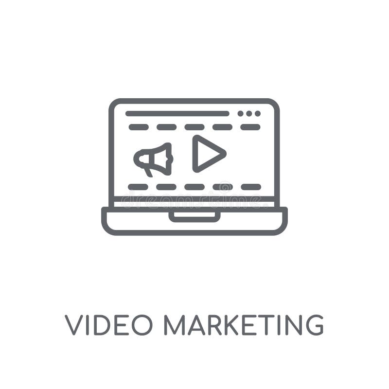 Video marketing linear icon. Modern outline Video marketing logo stock illustration