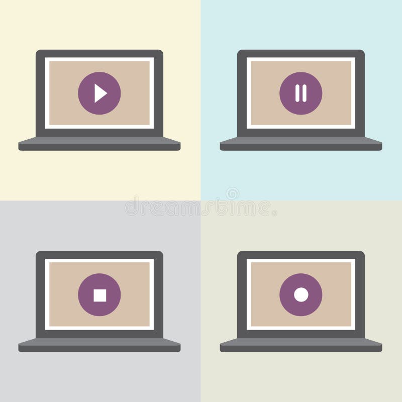 Video of Muziekspelerknoop op Laptop het Scherm stock illustratie Video of Muziekspelerknoop op Laptop het Scherm stock illustratie