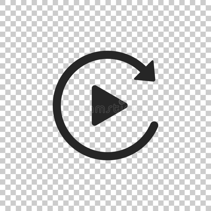Video play button like simple replay icon isolated on transparent background