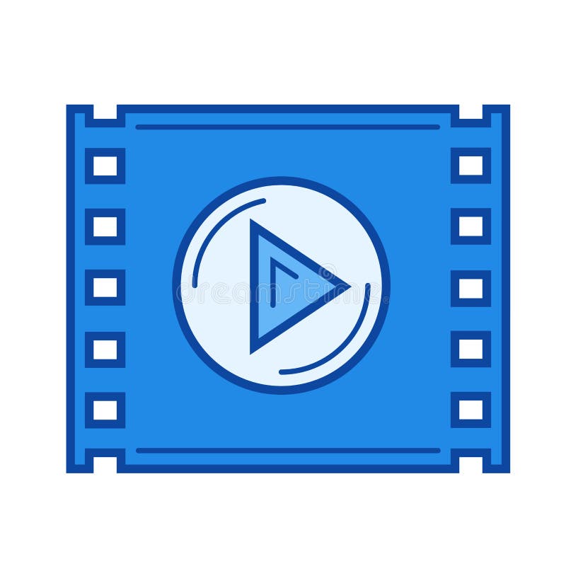Video play line icon. royalty free illustration