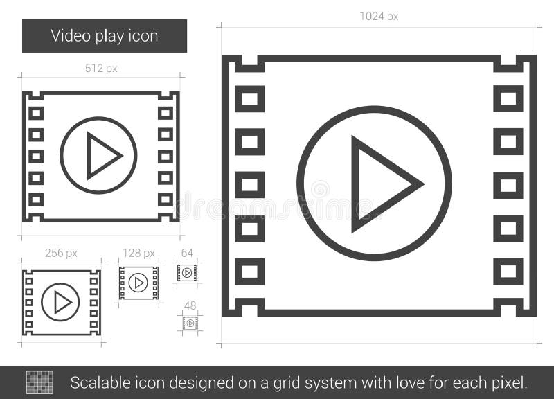 Video play line icon. royalty free illustration