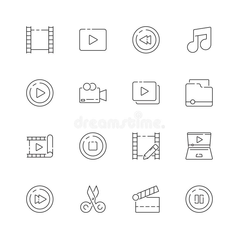 Video redigerande symbol E stock illustrationer Video redigerande symbol E stock illustrationer