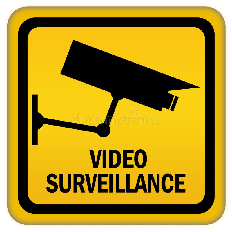 Video surveillance sign over white. Video surveillance sign over white