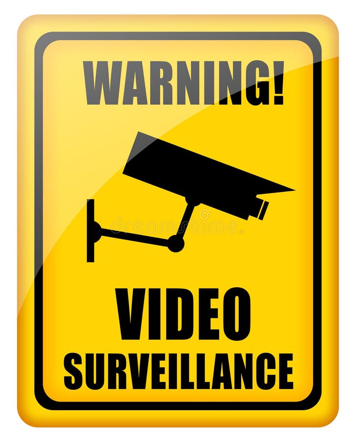 Illustration of video surveillance warning sign. Illustration of video surveillance warning sign