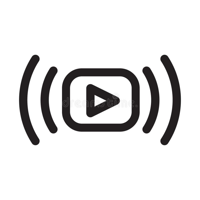 Video Stream Icon Line. Isolated Symbol on Online Education Topic