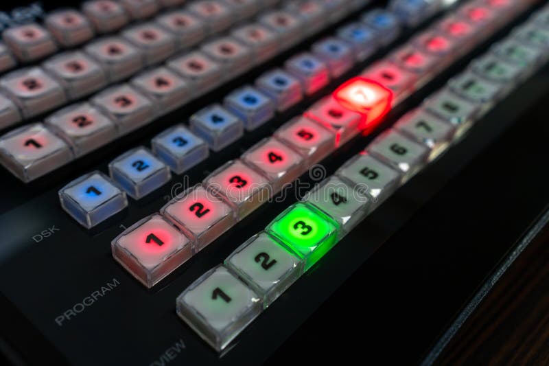 Video switch of Television Broadcast, working with video and audio mixer royalty free stock photos