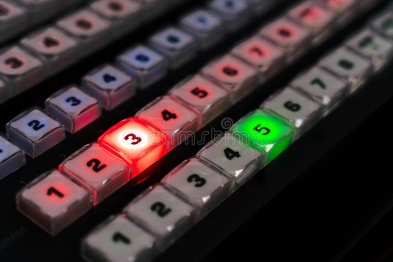 Video switch of Television Broadcast, working with video and audio mixer royalty free stock photo
