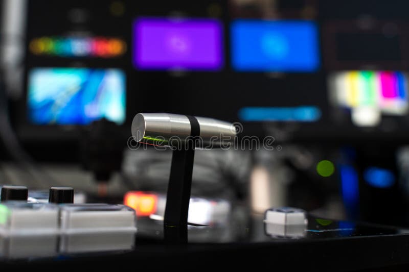 Video switch of Television Broadcast, working with video and audio mixer royalty free stock photography