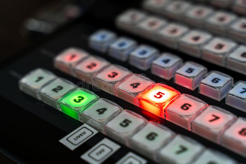 Video switch of Television Broadcast, working with video and audio mixer royalty free stock photos