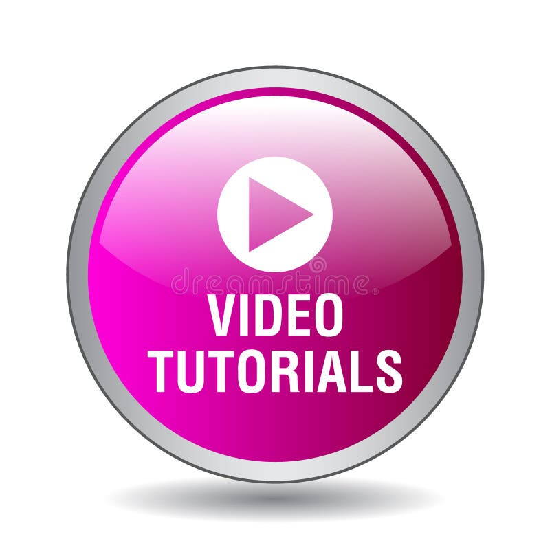 Video tutorial button. Video tutorial web button - computer generated illustration on isolated white background