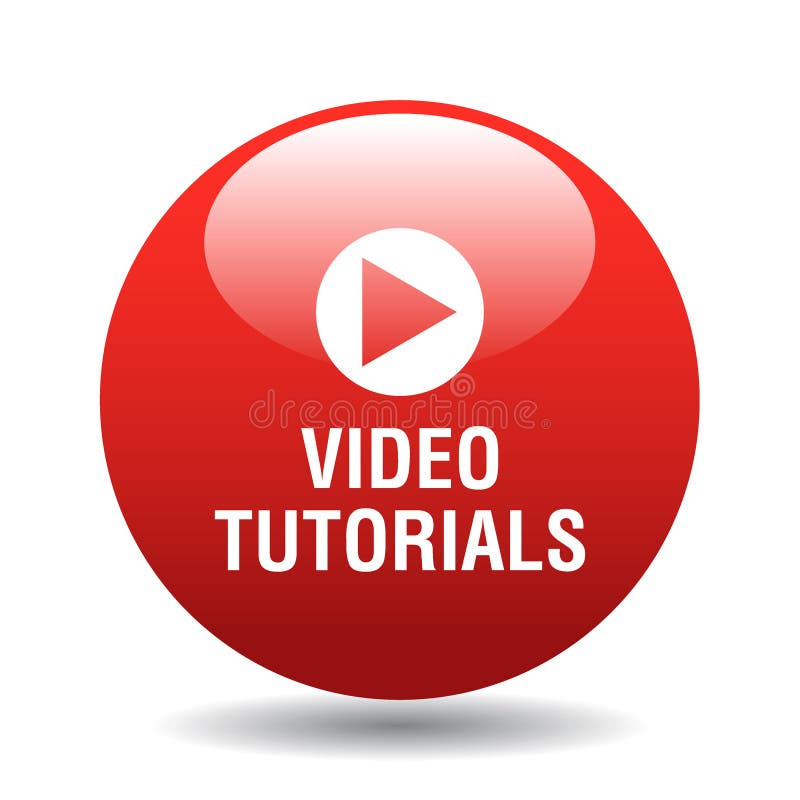 Video tutorials button stock illustration illustration of internet