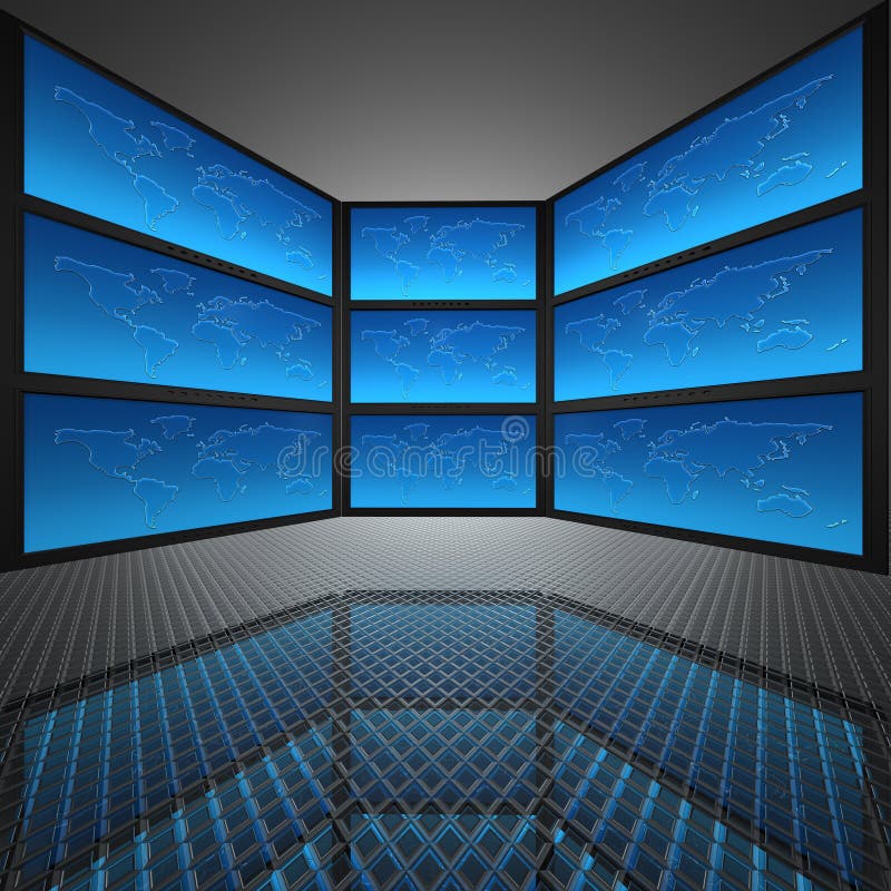 Video wall stock illustration. Illustration of nature 12035072