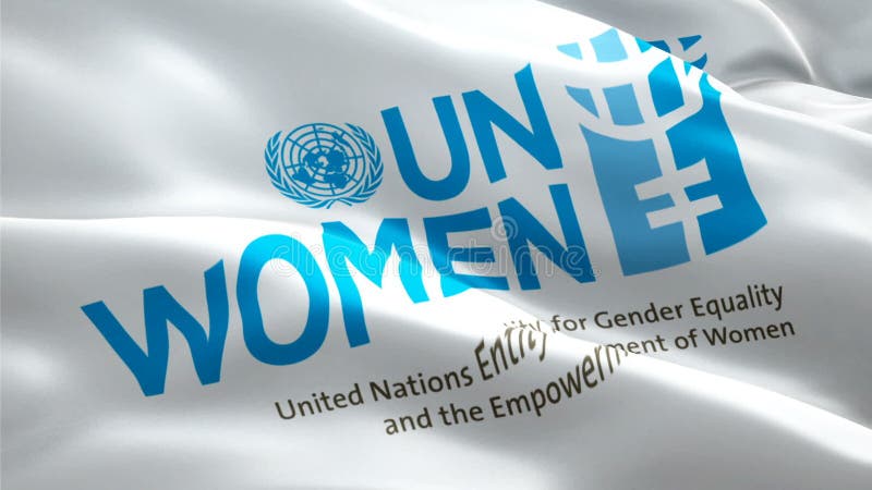 Video zur Frauenflagge. nationale 3D-Einheit Nationen Einheit Gleichstellung der Geschlechter und Ermächtigung der Frauen Logo Zei