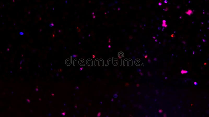 Videoabstrakter Hintergrund mit blauen und violett glänzend glitzerndem Bokeh
