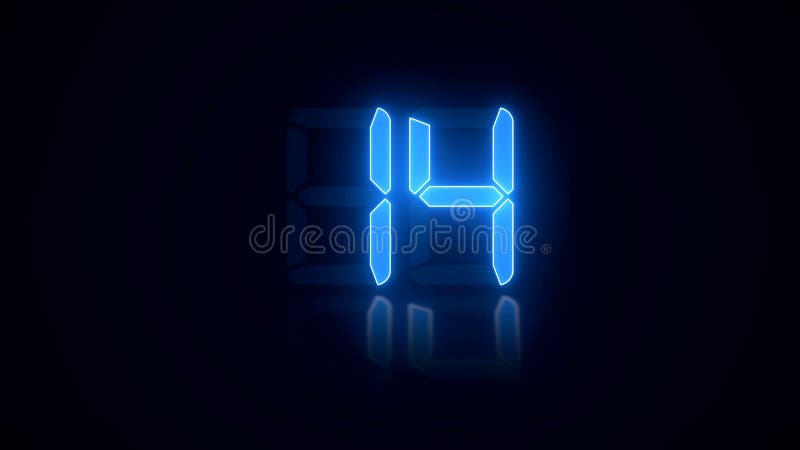 Videoanimation - Digitalanzeige im Blau mit einem Countdown von 30 unten bis null stock abbildung