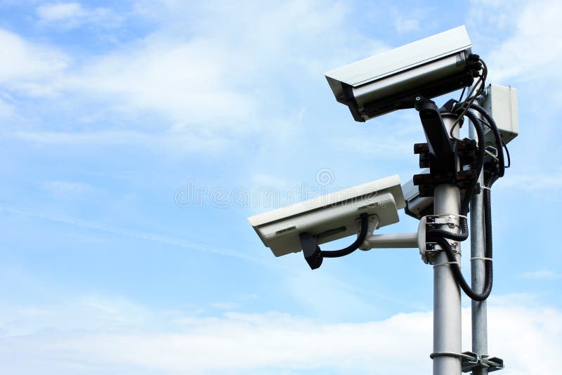 Videocamera di sicurezza fotografie stock libere da diritti Videocamera di sicurezza fotografie stock libere da diritti