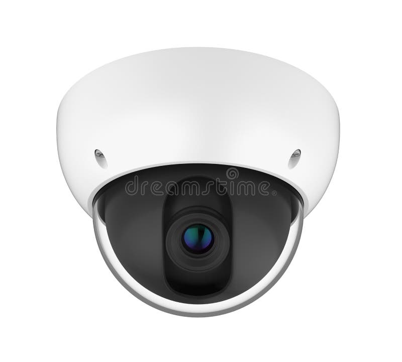Videocamera di sicurezza del CCTV della cupola isolata fotografie stock