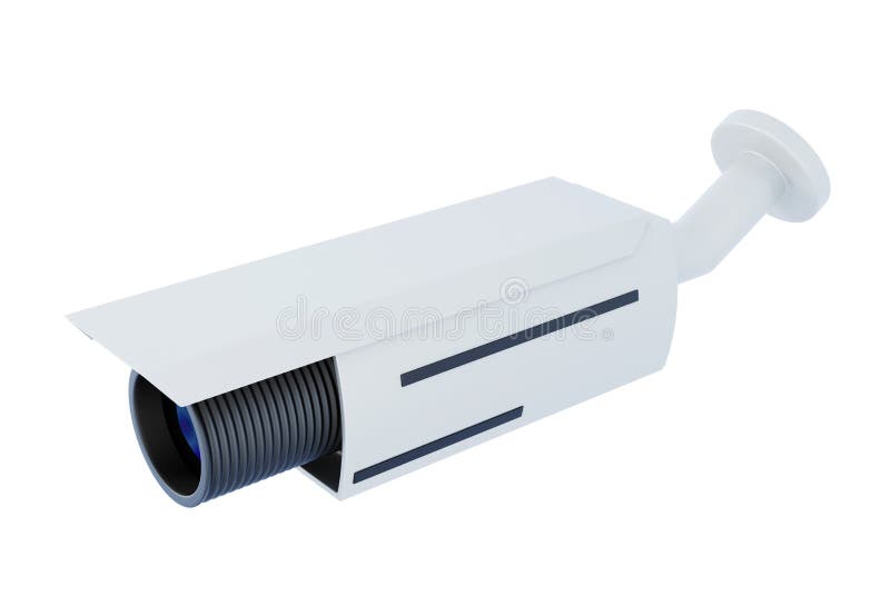 Videocamera di sicurezza su fondo bianco rappresentazione 3d illustrazione vettoriale Videocamera di sicurezza su fondo bianco rappresentazione 3d illustrazione vettoriale
