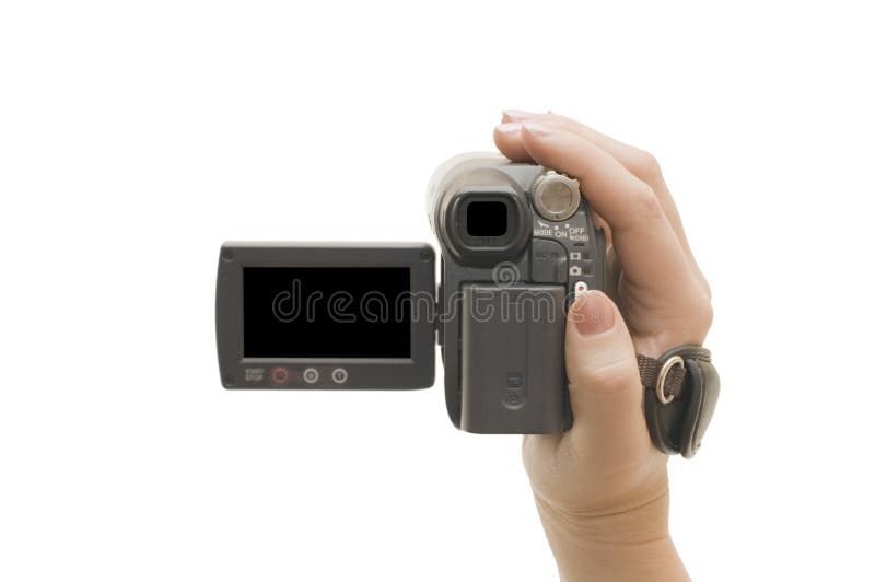 Videocamera in a female hand
