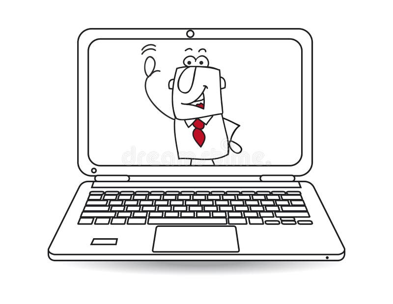 Videoconferencing with my laptop stock illustration Videoconferencing with my laptop stock illustration