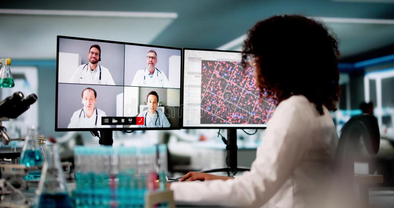 Videoconferenza riunioni team Medico immagine stock