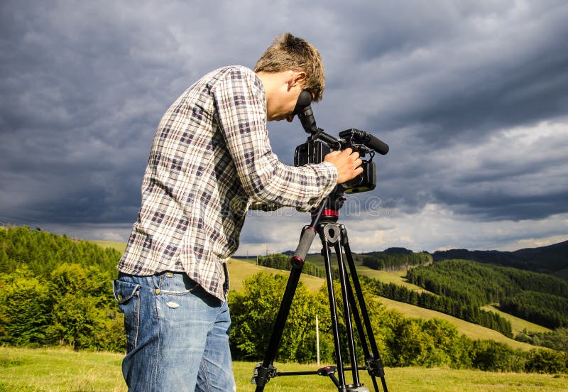 Videographer stock photo. Image of filming, reporter 34165356