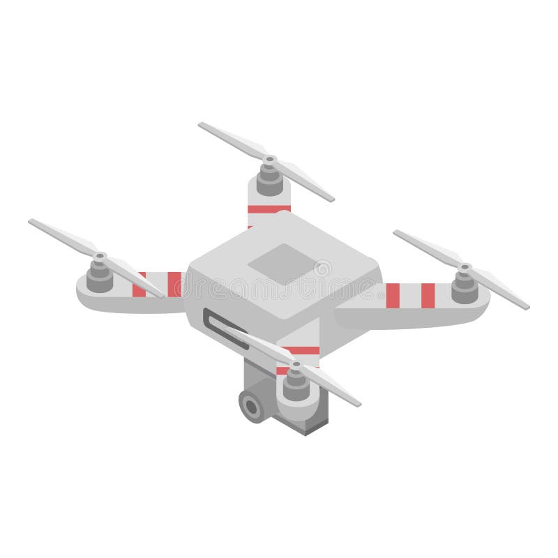 Videography drone icon, isometric style vector illustration