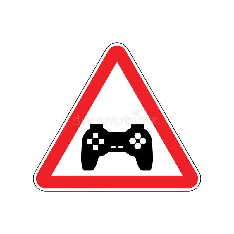 Videojuegos de la atención Peligros de la señal de tráfico roja Gamepad Precaución libre illustration Videojuegos de la atención Peligros de la señal de tráfico roja Gamepad Precaución libre illustration