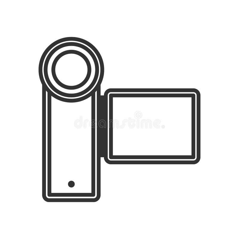 Videokamera-Entwurfs-flache Ikone auf Weiß stock abbildung Videokamera-Entwurfs-flache Ikone auf Weiß stock abbildung