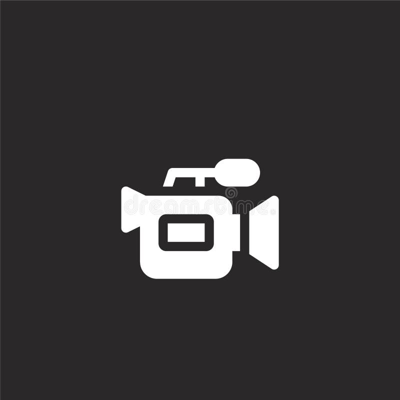 Videokamerasymbol Fylld videokamerasymbol för websitedesignen och mobilen, apputveckling videokamerasymbol från fylld nyheterna stock illustrationer Videokamerasymbol Fylld videokamerasymbol för websitedesignen och mobilen, apputveckling videokamerasymbol från fylld nyheterna stock illustrationer