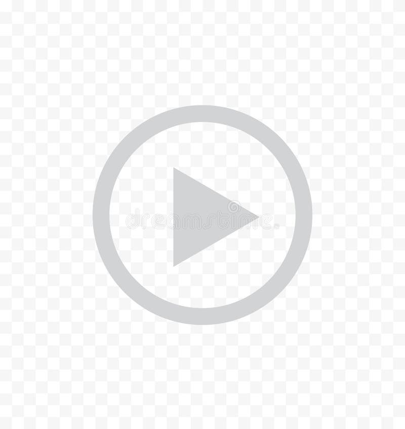 Videosymbol auf transparentem Hintergrund wiedergeben. Video-Player-Schnittstelle. Flachstil. Spielknopfzeichen vektor abbildung