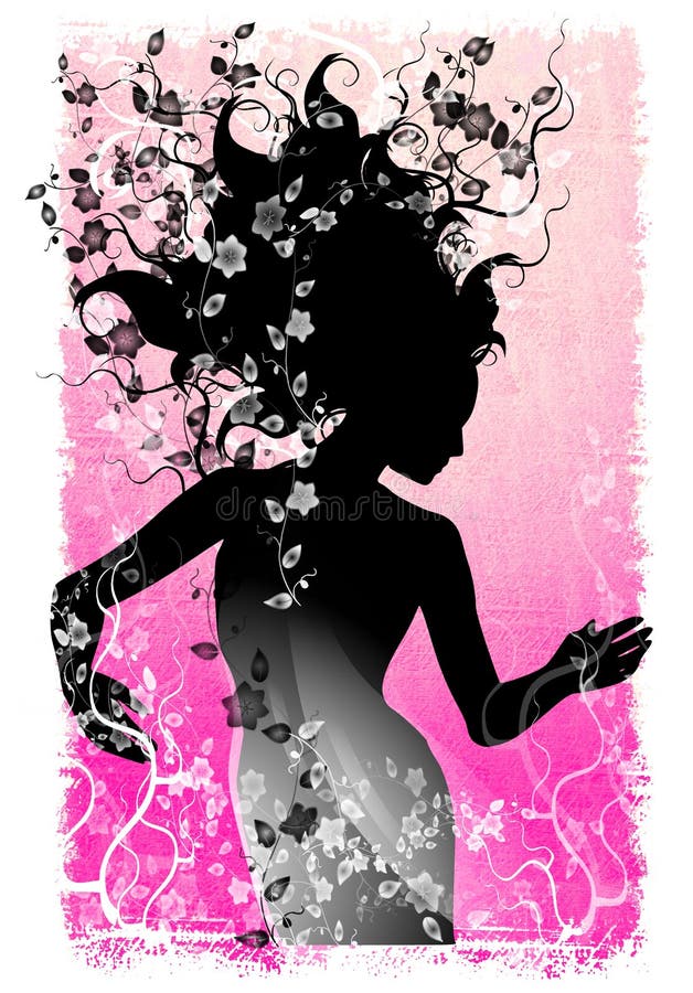 Vides naturales largas Grunge del pelo ilustración del vector Vides naturales largas Grunge del pelo ilustración del vector