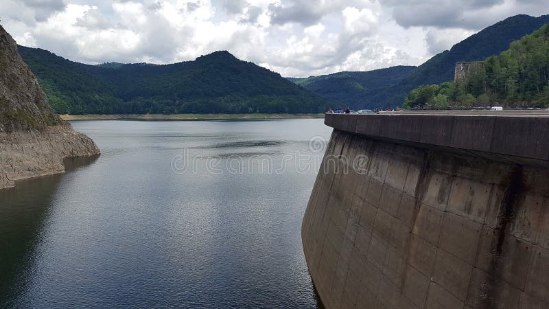 Vidraru artificial lake and dam on Arges river in Transylvania, Romania stock image Vidraru artificial lake and dam on Arges river in Transylvania, Romania stock image
