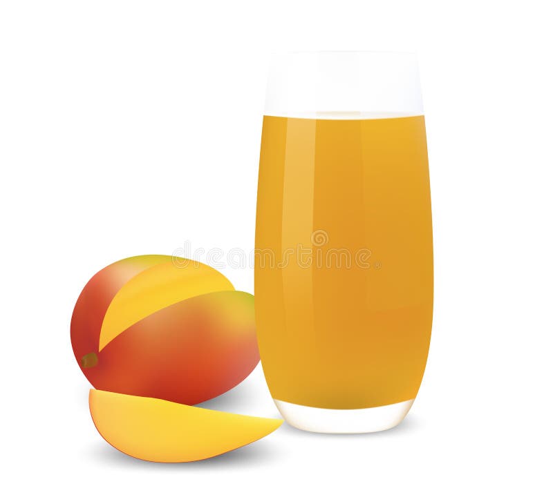 Vidrio de jugo del mango. stock de ilustración Vidrio de jugo del mango. stock de ilustración